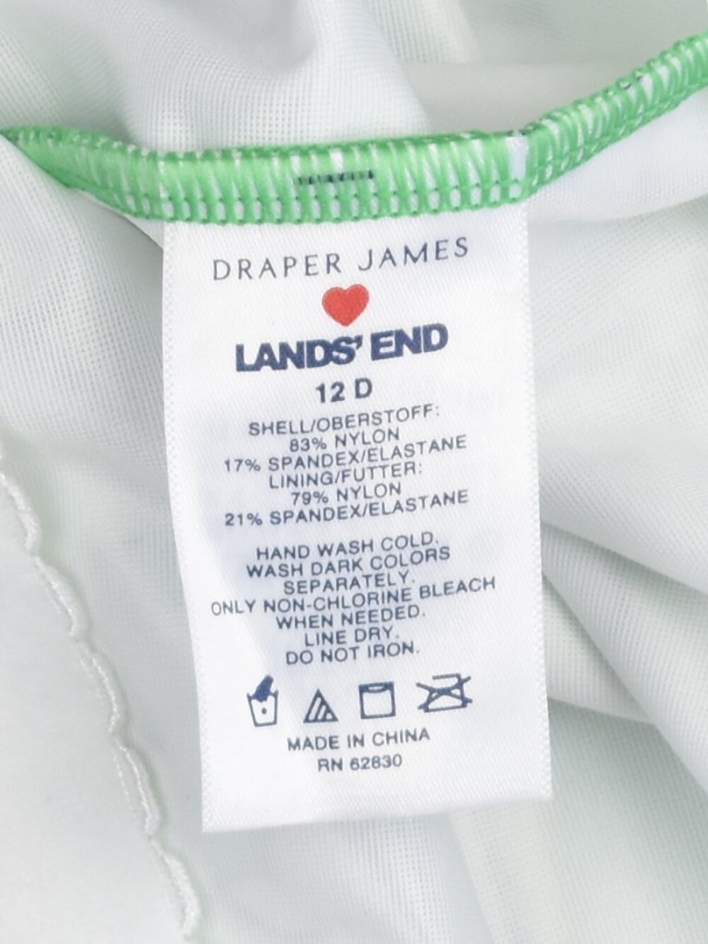 Lands’ End Draper James x Wrap Swimsuit Floral Green - 12D - Picture 7 of 7